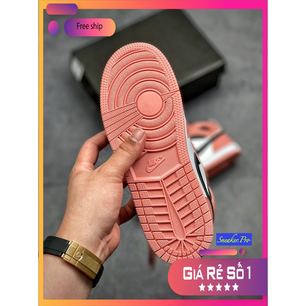 (FULL BOX + QUÀ TẶNG) Giày thể thao Air Jordan 1 Mid Pink Quartz (GS) cổ cao siêu phong cách dành cho nam và nữ | BigBuy360 - bigbuy360.vn
