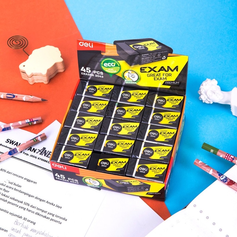 Gôm Tẩy bút chì đen 2B-4B Deli E3042,3043
