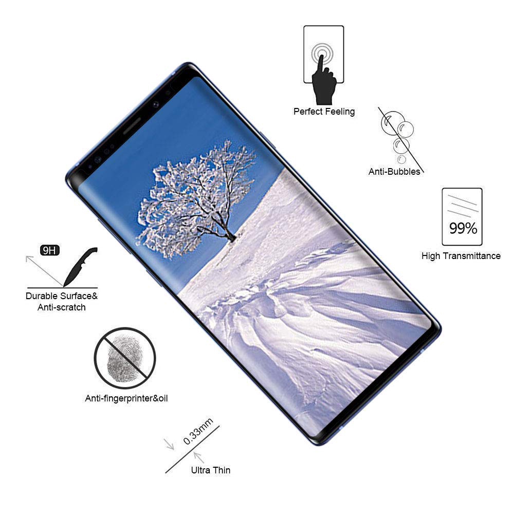 Set 2 Kính Cường Lực Toàn Màn Hình Cong 3D Dùng Cho Samsung Note 9