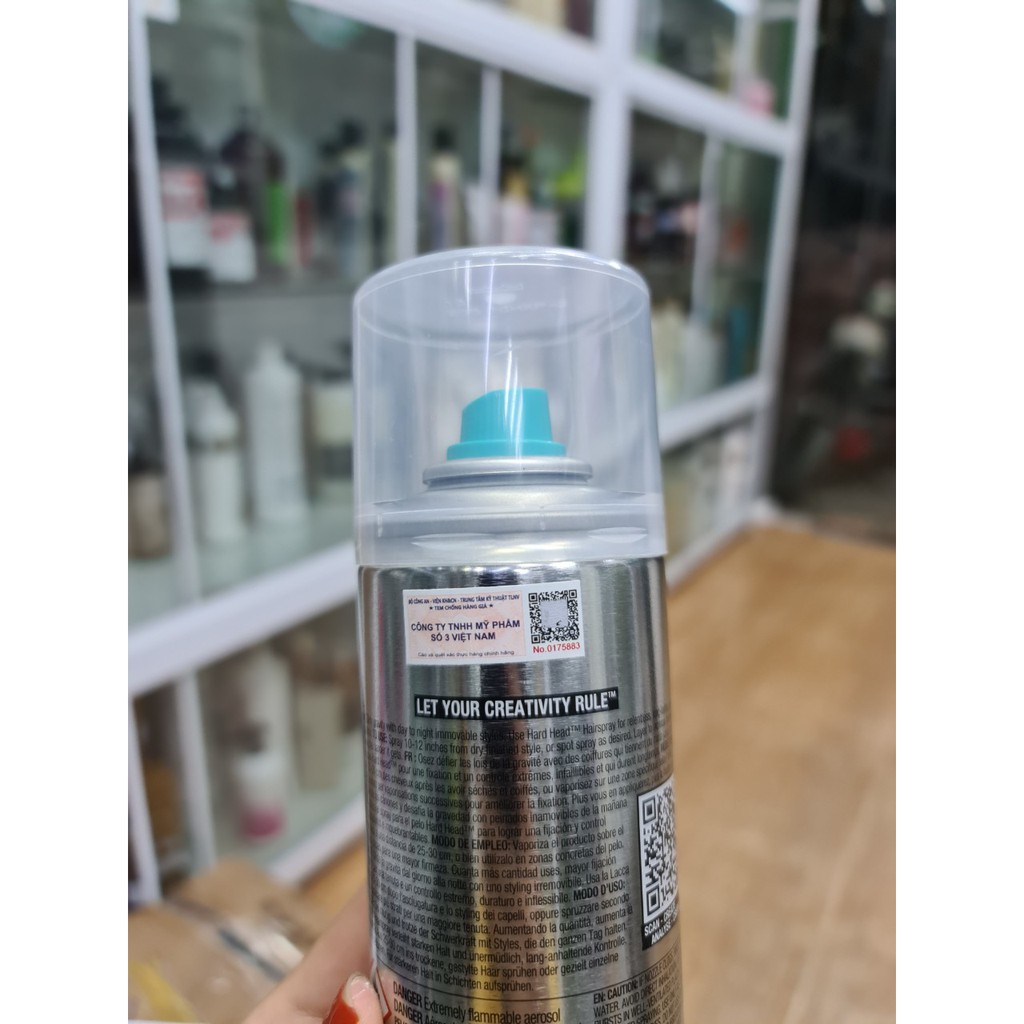 Gôm xịt tóc giữ nếp cứng Tigi Hard Head 385ML