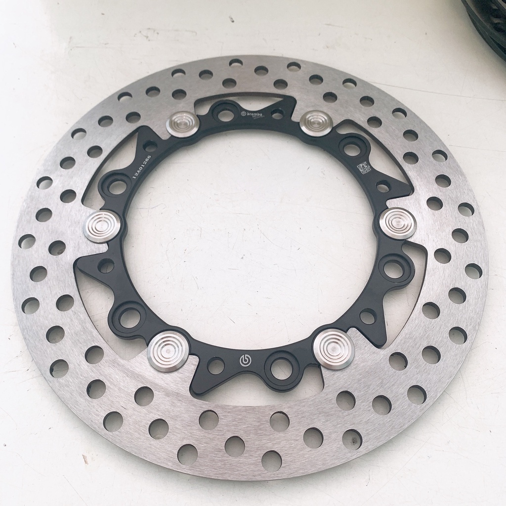 - NEW 100% - Đĩa Thắng Trước Winner 6 lỗ size 265mm, Gắn như Zin xe Winner X &amp; Winner V1, Màu Đen Khoen INOX đẹp