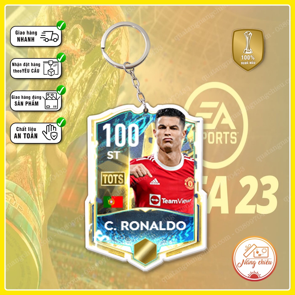 Móc khóa C.Ronaldo, thẻ cầu thủ bóng đá ☘️Quà Tặng Nắng Chiều☘️