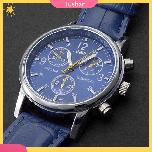 Đồng hồ dây giả da kiểu dáng thời trang sang trọng cho nam và nữ