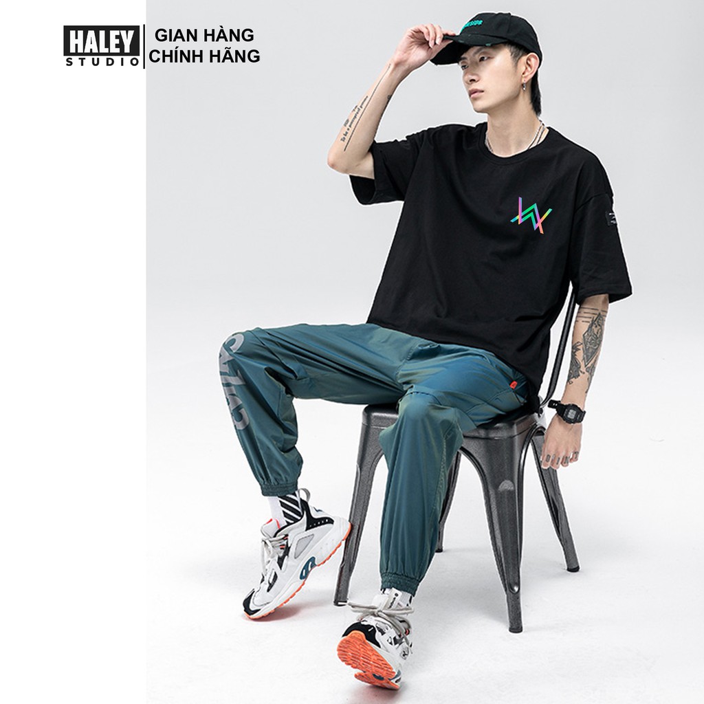 Áo Thun Phản Quang Black Night Unisex Tay Lỡ Form Rộng Nam Nữ phong cách Hàn Quốc TN132 Haley | BigBuy360 - bigbuy360.vn