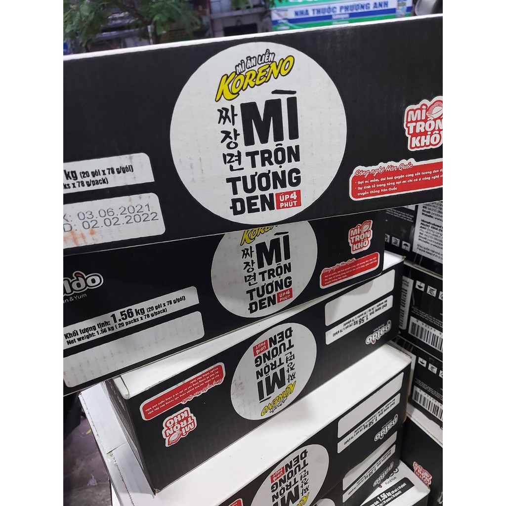 THÙNG 20 GÓI MỲ TRỘN TƯƠNG ĐENN - KORENO
