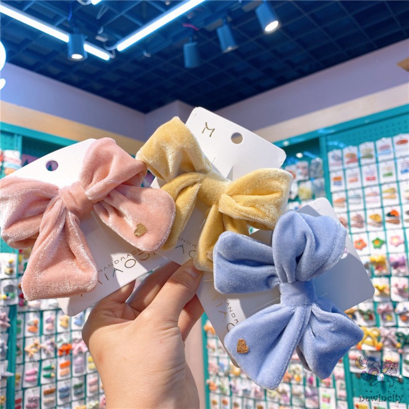 Kẹp Tóc Hai Mảnh Đính Nơ Dễ Thương Cho Bé Gái