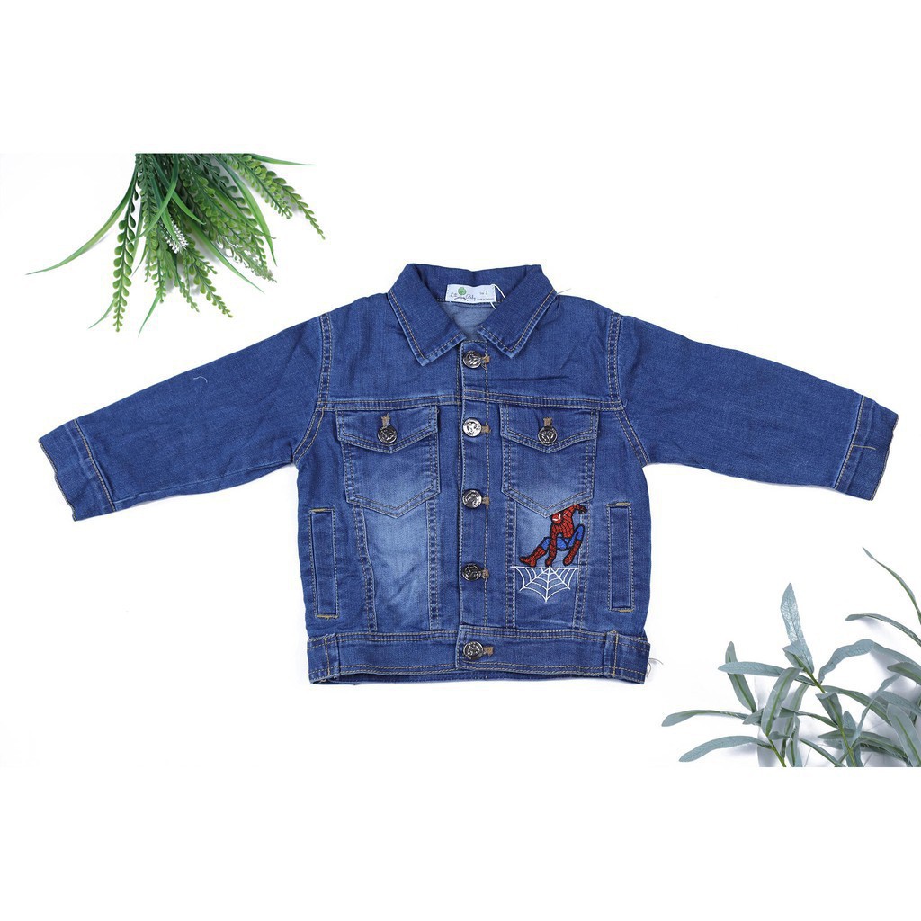 Áo khoác bò thu đông dài tay bé trai size 2-7T, cho bạn từ 11-23kg. Chất bò siêu đẹp, dày dặn ấm áp
