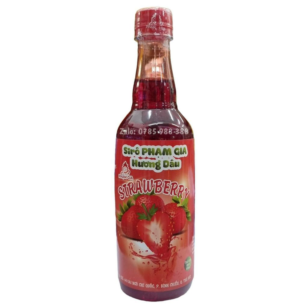SIRO PHẠM GIA CÁC HƯƠNG DÂU, CAM, ĐÀO, CHANH DÂY, DỨA CHAI 550ML