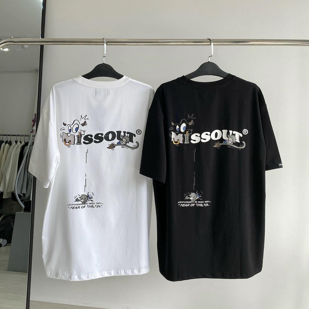 [Mã SKAMCLU7 giảm 10% Tối Đa 50K đơn 0Đ] Áo thun missout bò sữa toyo nam nữ Full Tag tay cổ KUN SHOP