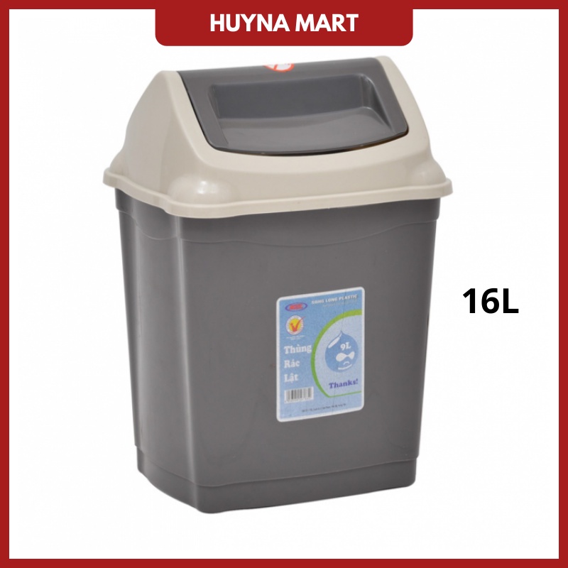 Thùng Rác Lật 16L Song Long (dung tích lớn có khả năng lưu trữ tốt)