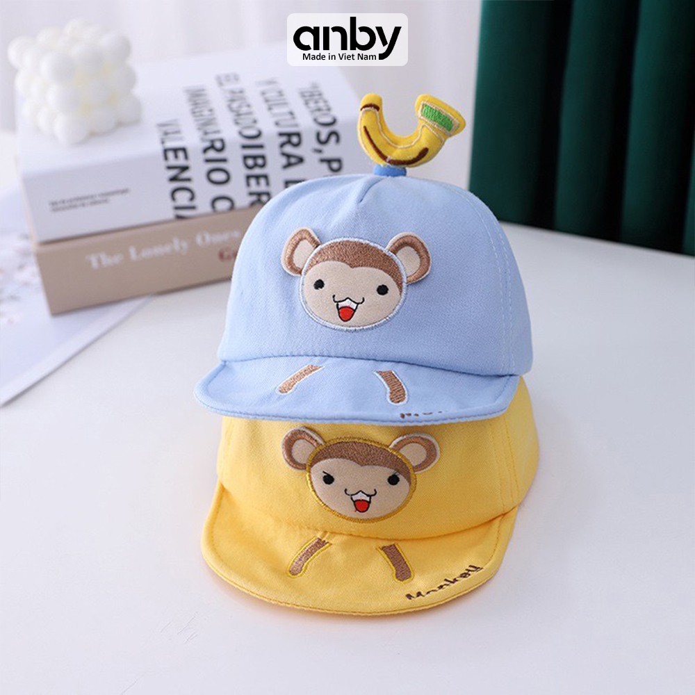 Mũ lưỡi trai hình chú khỉ ANBY nón trẻ em kiểu dáng dễ thương cho bé từ 6 tháng đến 3 tuổi