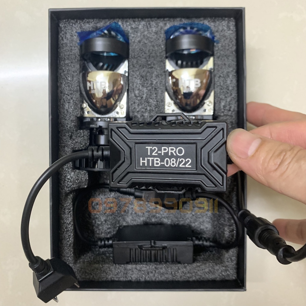 Đèn led bi cầu mini T2Pro chân H4 12V-24V tăng sáng cho ôtô, xe máy, ledbimini