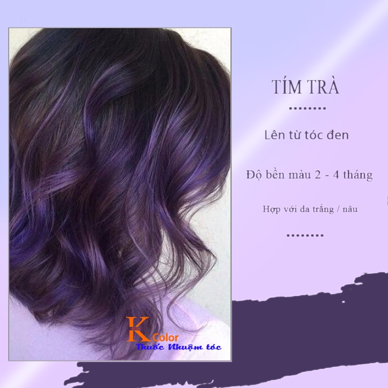 Thuốc Nhuộm Tóc Màu TÍM TRÀ Không Tẩy