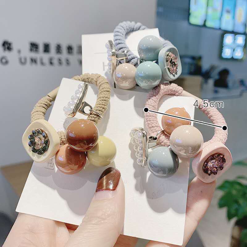 Buộc tóc co dãn đính ngọc cầu tròn và đá (DB5)