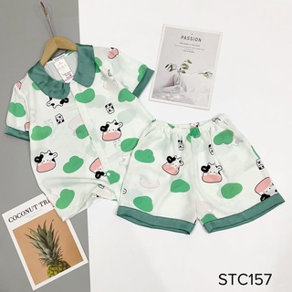 Bộ pijama đùi lụa mango cao cấp có size