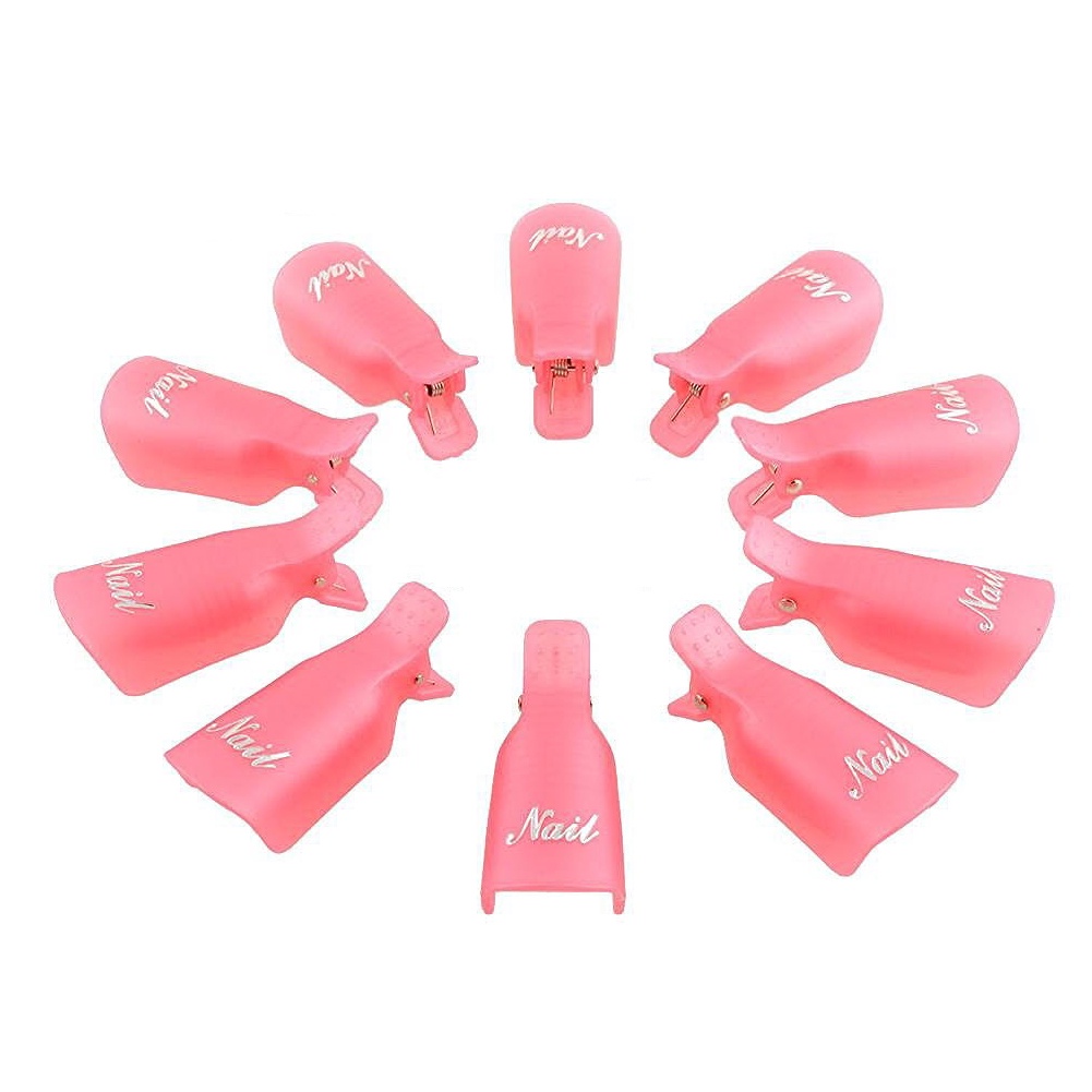 Kẹp ủ phá sơn gel móng tay set 10 chiếc phụ kiện nail Jeliva Chính Hãng