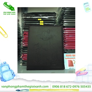 Bìa menu da may 10 lá cao cấp may viền 21210 (24*32cm)