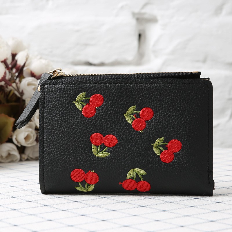 Ví vuông cầm tay ngắn cherry CR360 Shalla
