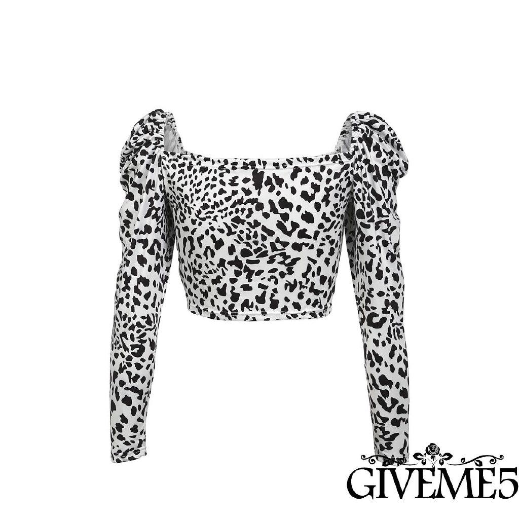 Áo Lửng Tay Dài Họa Tiết Da Báo Thời Trang Cho Nữ