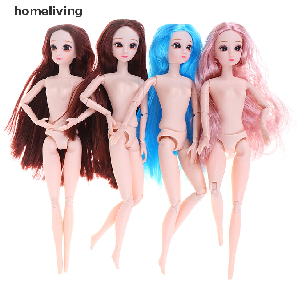 homeliving 30CM BJD Doll Beautiful Princess Dolls 20Joints Moveable Nude Body DIY Hair Doll  .