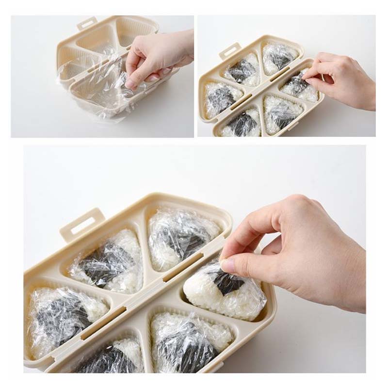 Khuôn Làm Cơm Nắm Onigiri Hình Tam Giác 6 Trong 1
