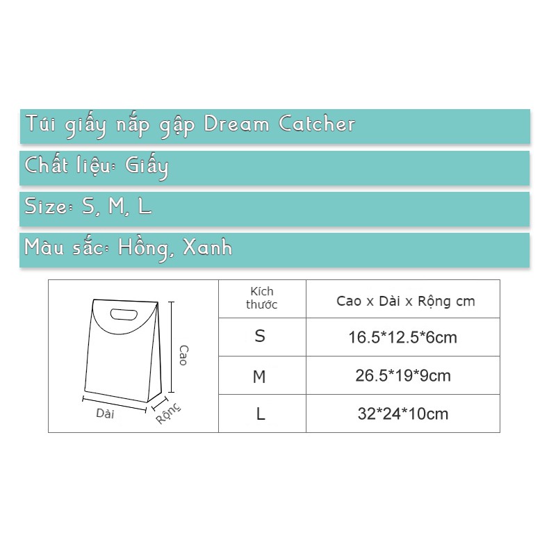 TÚI GIẤY ĐỰNG ĐỒ NẮP GẬP DREAM CATCHER | BigBuy360 - bigbuy360.vn