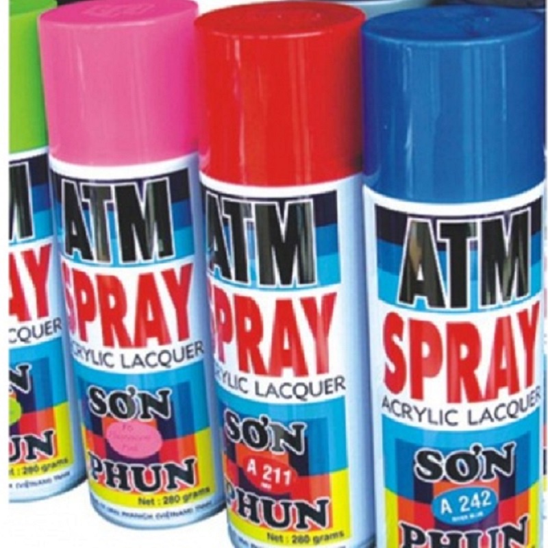 Sơn Xịt ATM Spray Đủ Màu Giá Sỉ - Sơn Phun A.T.M Cao Cấp, Màu Sắc Đa Dạng, Độ Bám Màu Cao, Sơn Trang Trí -vanphongphamBL