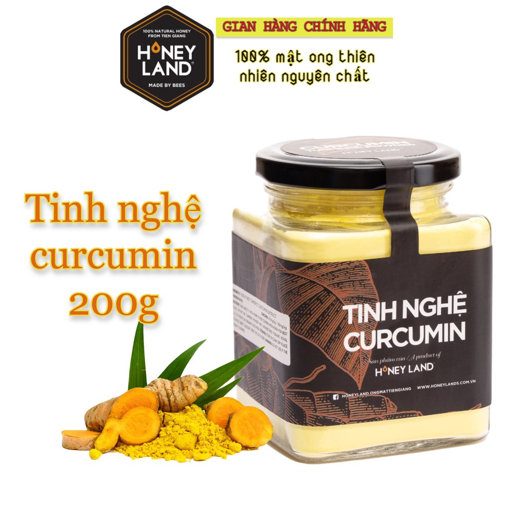 Combo Tinh Nghệ kết hợp mật ong rừng hoa Xuyến Chi HONEYLAND(tinh nghệ 200g và xuyến chi 500)