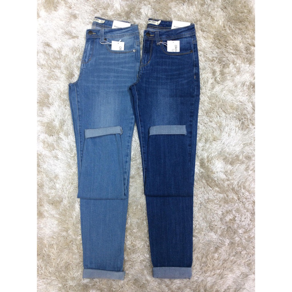 Quần jean nữ baggy trơn lưng cao, hàng xuất khẩu | BigBuy360 - bigbuy360.vn