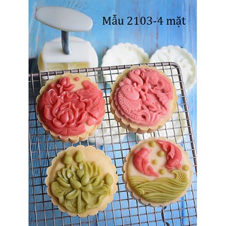 Khuôn trung thu lò xo hình hoa và cá [Mã 2103]