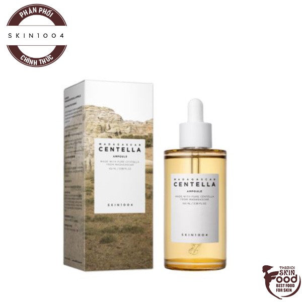 Tinh chất rau má giảm mụn, phục hồi, dưỡng trắng da Hàn Quốc Skin1004 Madagascar Centella Ampoule