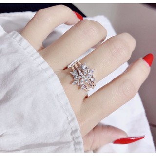 Nhẫn nữ bạc đẹp hoa tuyết ❄️ mới 2021