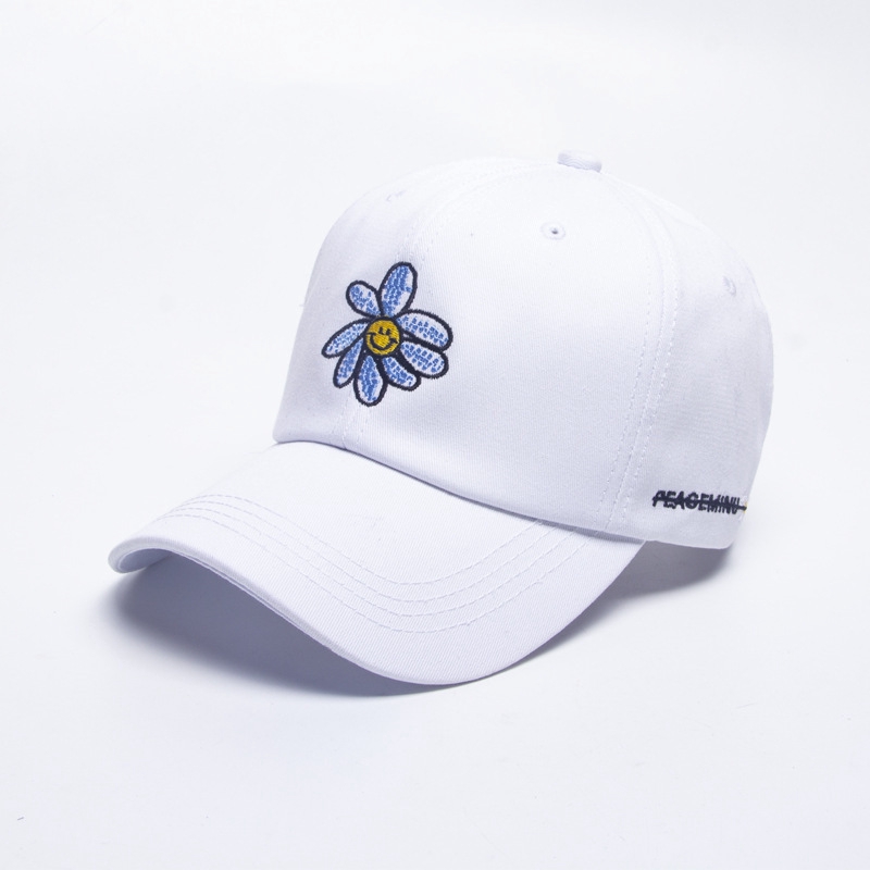 Mũ Lưỡi Trai LINJW Thêu Hình Bông Hoa Bằng Cotton Thời Trang Cá Tính