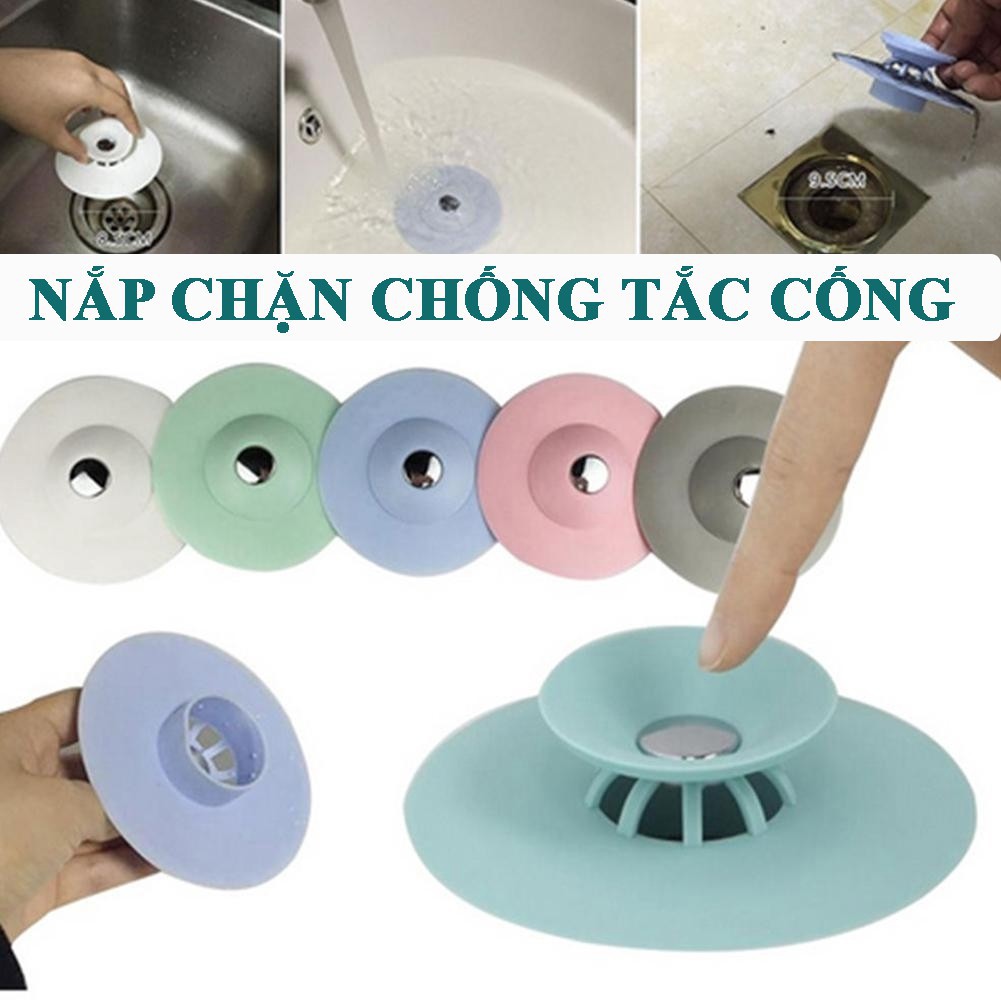Nắp đậy lọc rác bồn rửa chén bát silicon, bịt nắp cống ngăn chặn khử mùi hôi nhà vệ sinh, thông tắc thoát nước sàn-K1725