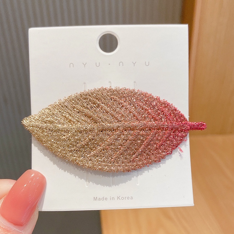 Kẹp Tóc Hình Chiếc Lá Xinh Xắn Phong Cách Hàn Quốc