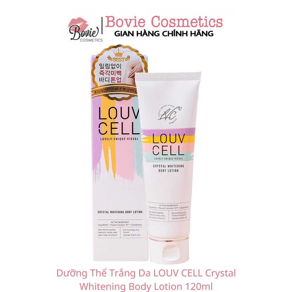 Dưỡng Thể Trắng Da LOUV CELL Crystal Whitening Body Lotion 120ml - Bovie