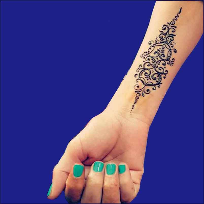 Temporary-Tattoo Hands-Stickers Henna-Pattern Lotus-Wrist with Modern for BH1709 1piece