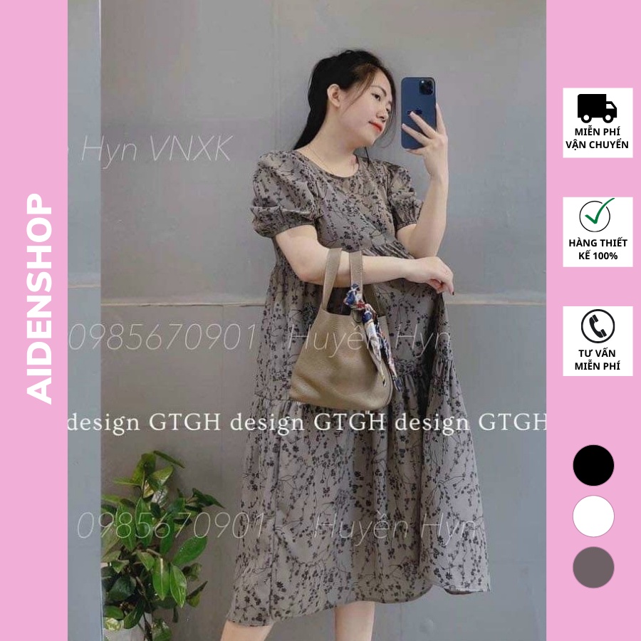 Váy bầu đẹp dáng suông Aidenshop Đầm bầu thời trang mùa hè chất lụa