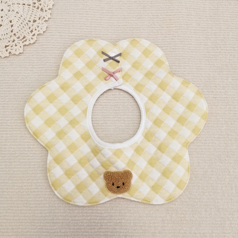 Yếm Ăn Cotton Mềm Mại Xoay 360 Độ In Họa Tiết Hoa Hoạt Hình Xinh Xắn Dành Cho Bé