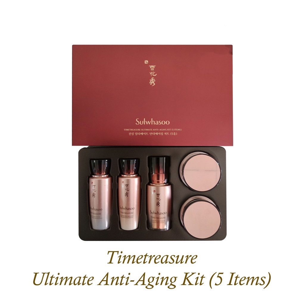 Set Dưỡng Da Chống Lão Hóa Thông Đỏ Sulwhasoo Timetreasure Ultimate Anti-Aging Kit 5 Sản Phẩm