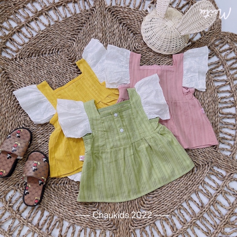 Bộ cánh tiên kèm quần đùi trắng cho bé gái, Bộ tay trắng 2022 bé gái