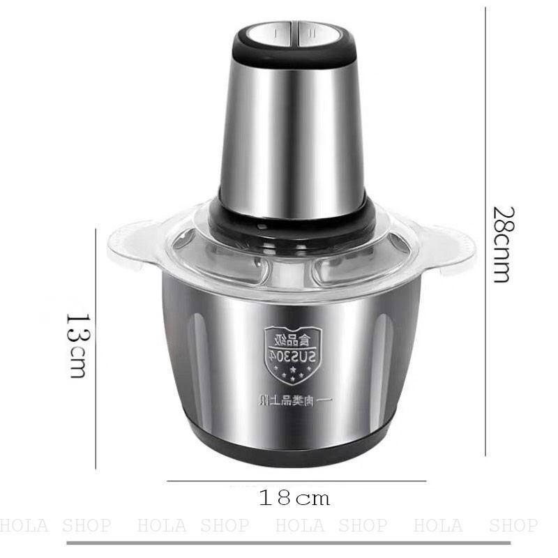 Máy xay thịt cầm tay đa năng gia đình cối inox 4 lưỡi công suất 250W XIAOMIMI 7778865231