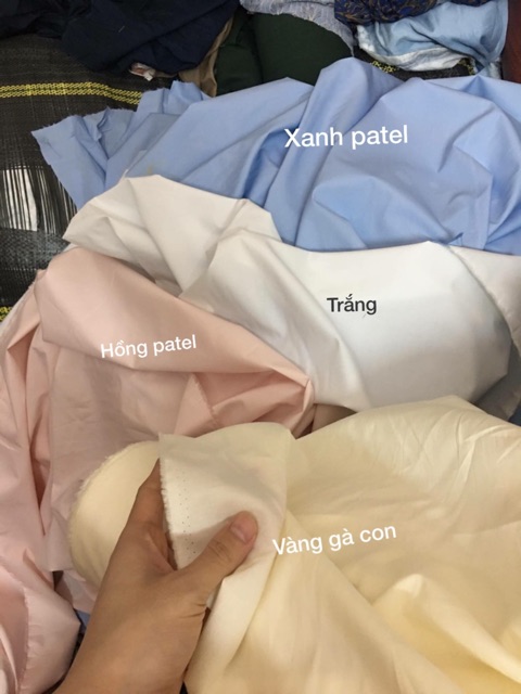 Vải thô lụa 1 màu+ cotton kẻ vàng+ cotton thổ cẩm