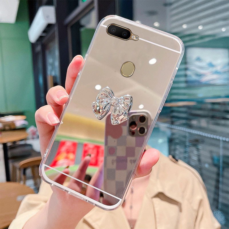 Ốp Điện Thoại Tráng Gương Viền Mềm Cho OPPO A7 A5S A12 A11K F9 Pro