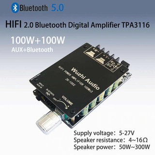 Mạch khuếch đại Bluetooth 5.0 Wuzhi Audio 2x100w bản cao cấp ZK-1002 HIFI