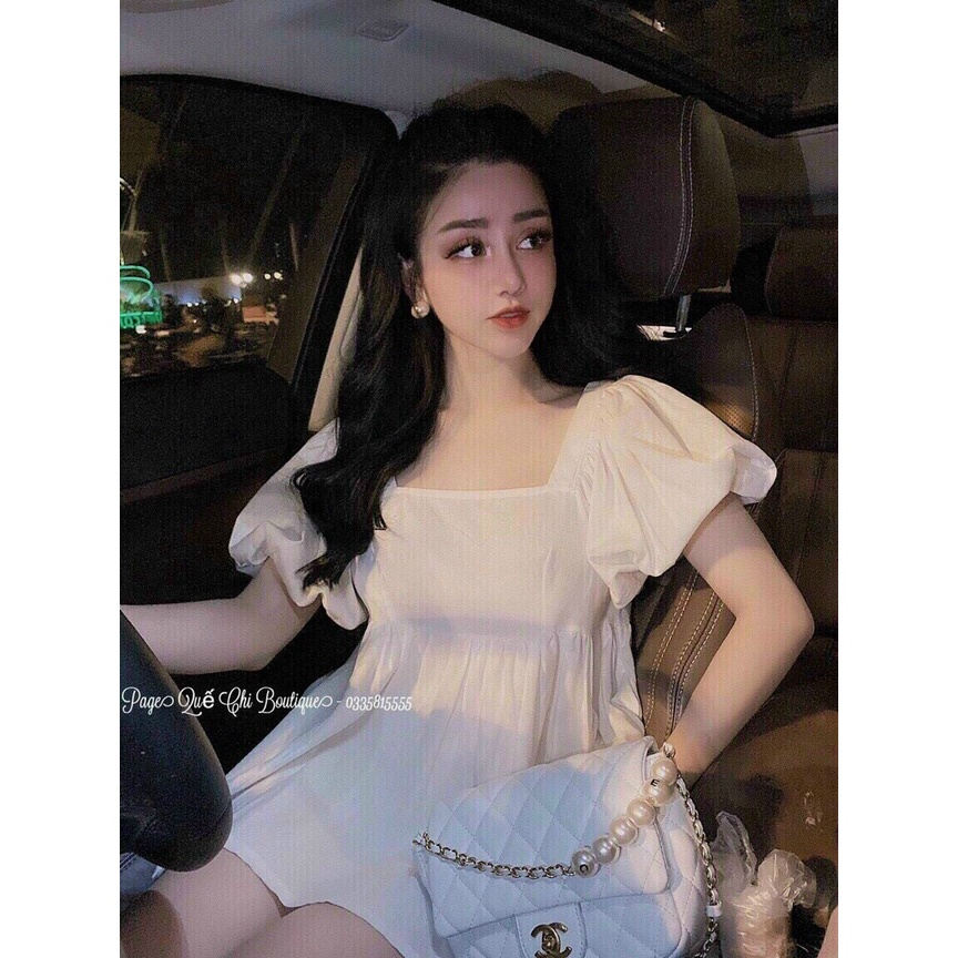 [ Miễn phí ship 2022 ] Set bộ babydoll tiểu thư tay phồng, bộ đùi bánh bèo đi chơi, đi biển xinh xắn