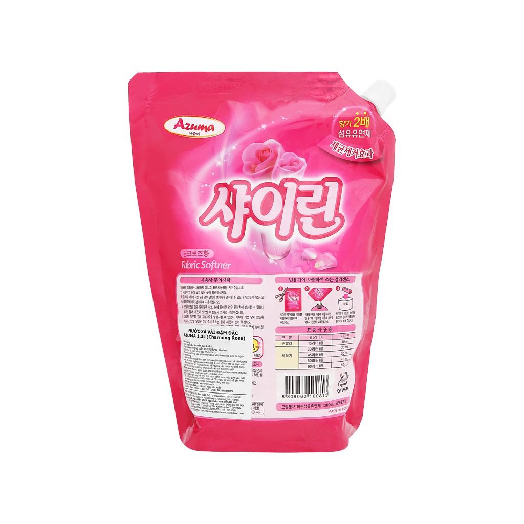 Nước xả vải Azuma Charming Rose túi 1.3 lít