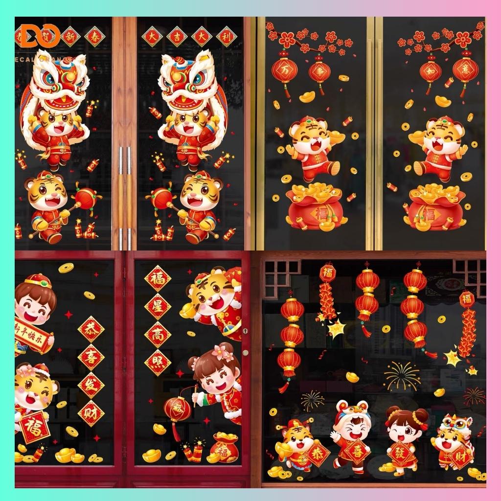 Decal tết 2022 trang trí cửa kính, tường