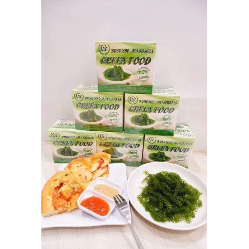 Rong nho Green food Cao cấp Không tanh Không nhớt- rong nho tách nước xuất khuẩu hàng cty Check mã vạch