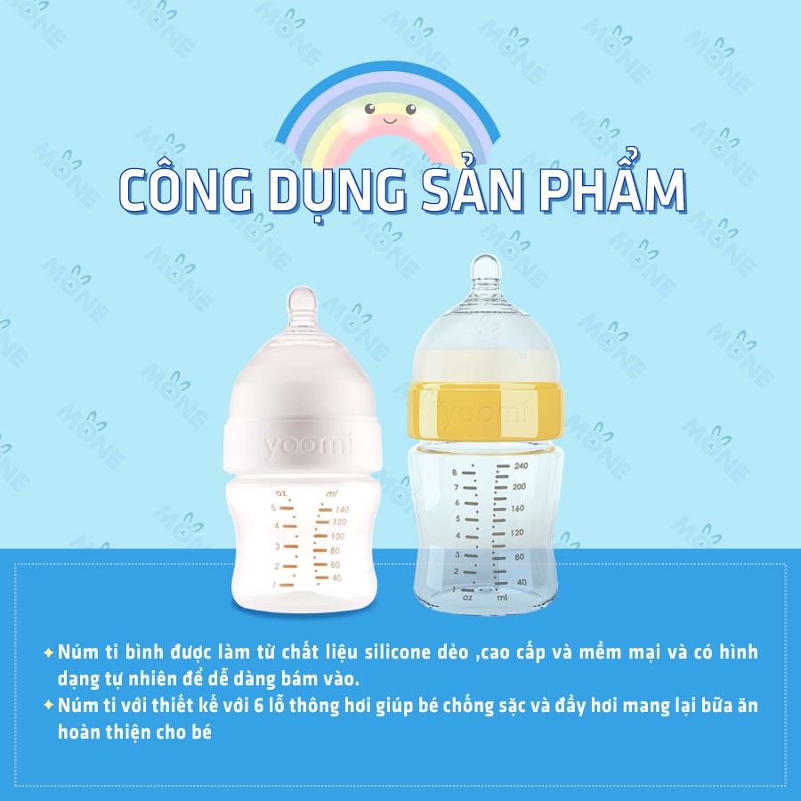 Bình sữa Yoomi 140ml nhập khẩu chính hãng Vương quốc Anh an toàn tuyệt đối cho bé